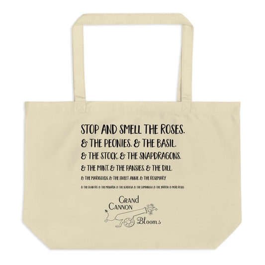 Stop and smell the roses tote bag